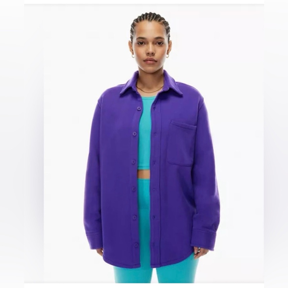 Aritzia Tna Cozy Boyfriend Fleece Shacket